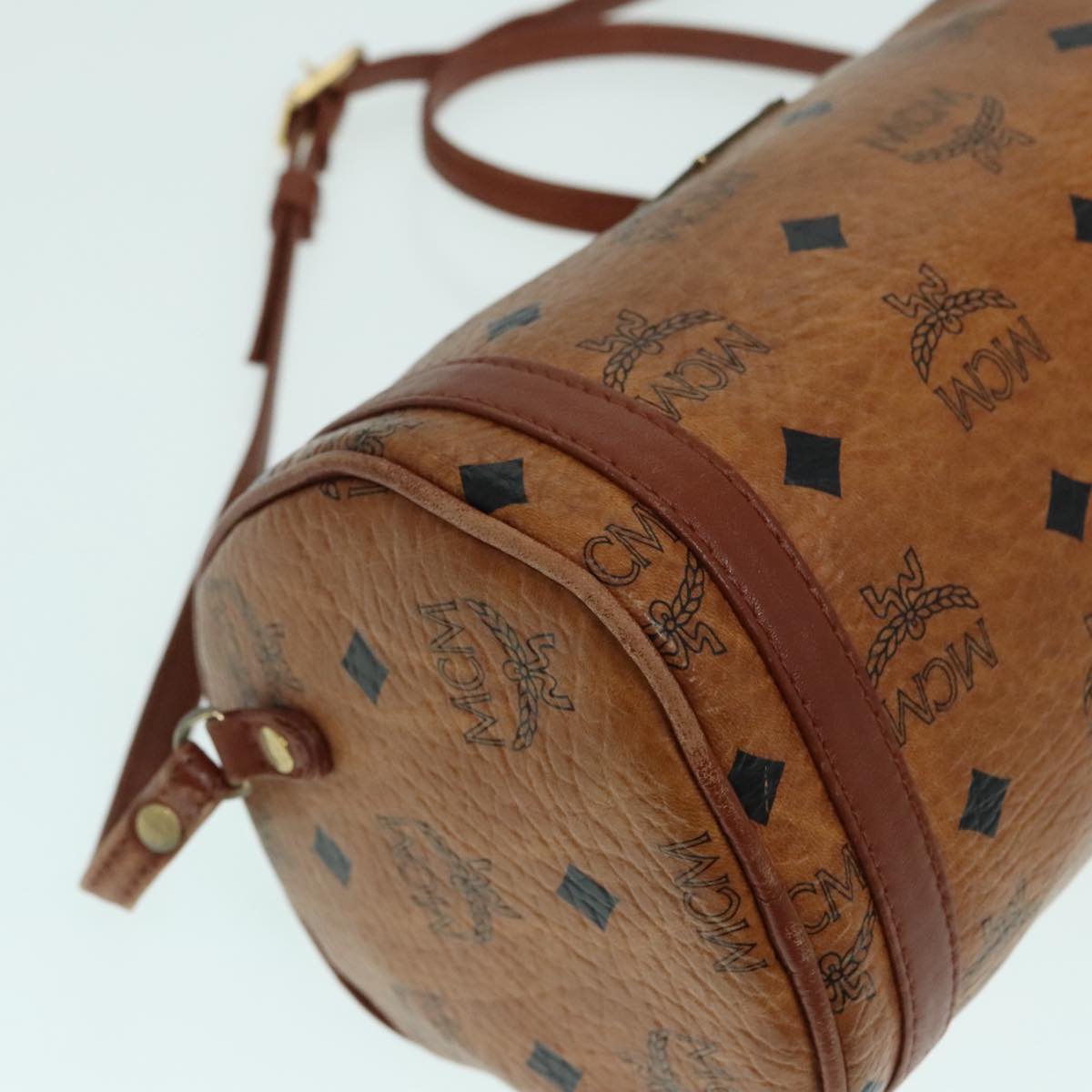 MCM Visetos Brown Canvas Shoulder Bag (Pre-Owned)