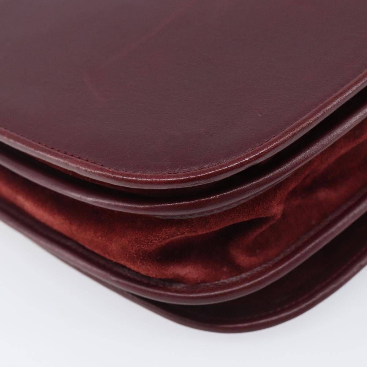Cartier Must De Cartier Leather Burgundy Leather Shoulder Bag Bag (Pre-Owned)