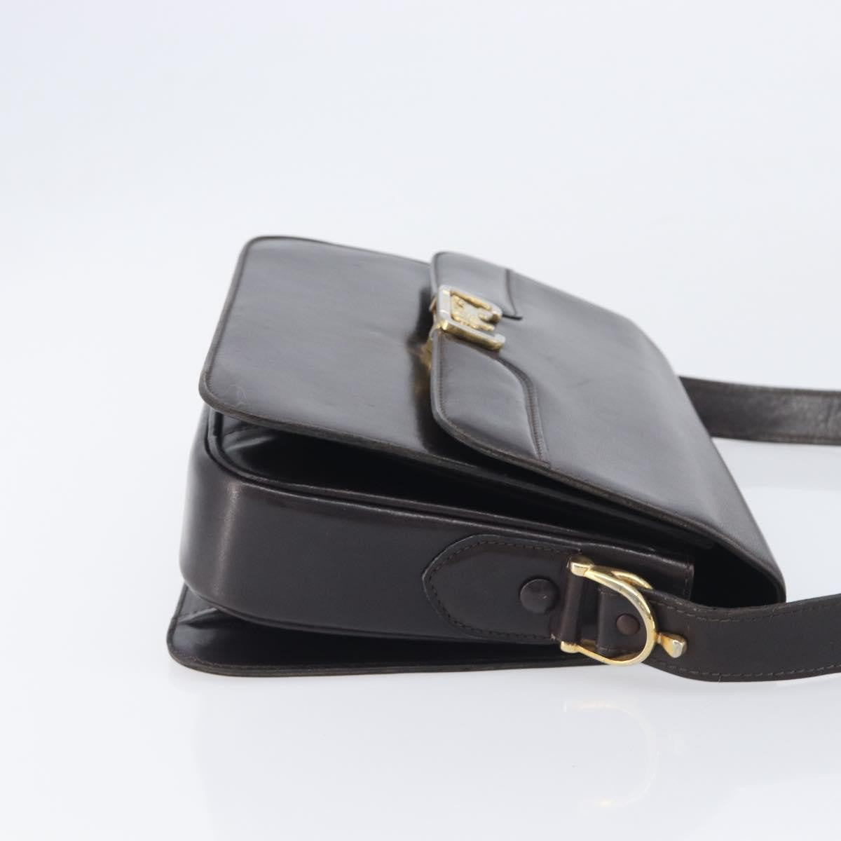 Celine Horse Carriage Leather Black Leather Shoulder Bag Bag (Pre-Owned)