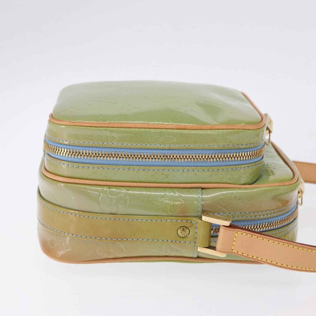 Louis Vuitton Wooster Monogram Vernis Green Patent_Leather Handbag (Pre-Owned)