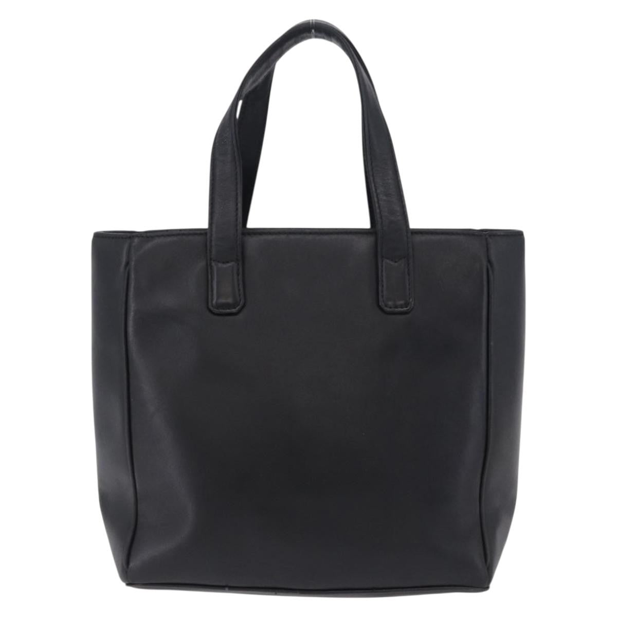Christian Dior Vintage Tote Leather Black Leather Tote Bag Bag (Pre-Owned)