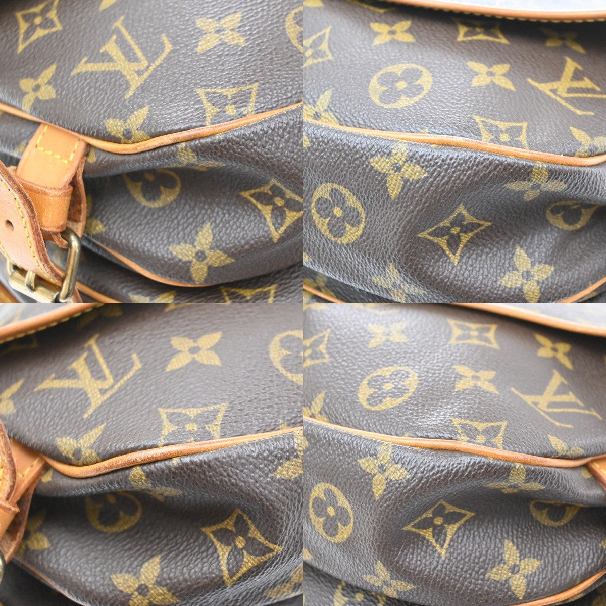 Louis Vuitton Saumur Monogram Canvas Brown Canvas Shoulder Bag Bag (Pre-Owned)