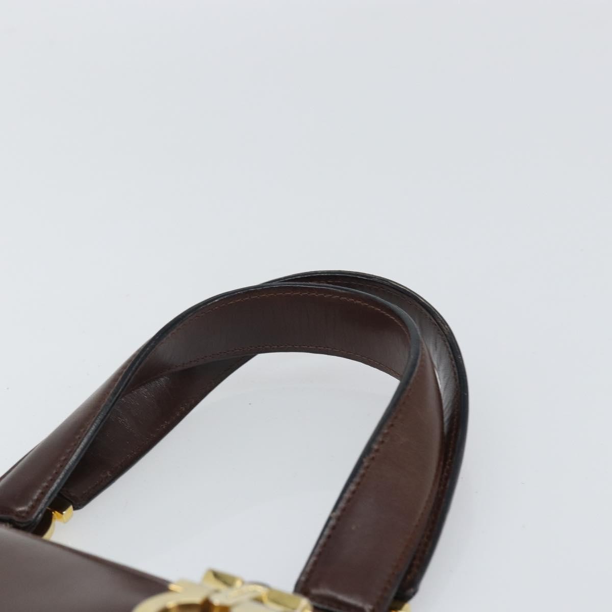 Salvatore Ferragamo Gancini Leather Brown Leather Handbag (Pre-Owned)
