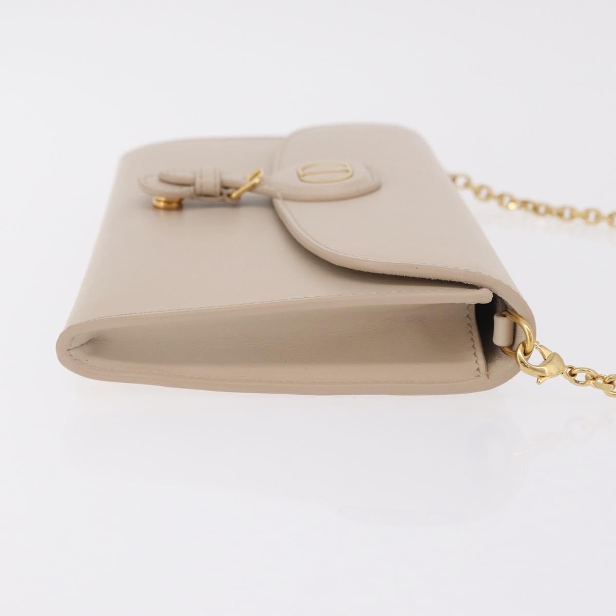 Christian Dior Bobby Flap Leather Beige Leather Shoulder Bag Bag (Pre-Owned)