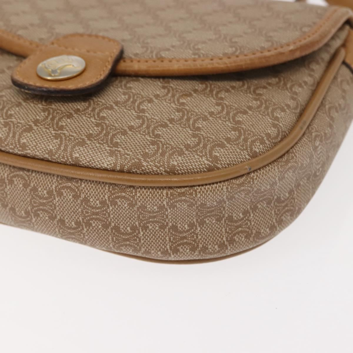 Celine Vintage Macadam Canvas And Leather Beige Canvas Shoulder Bag Bag (Pre-Owned)