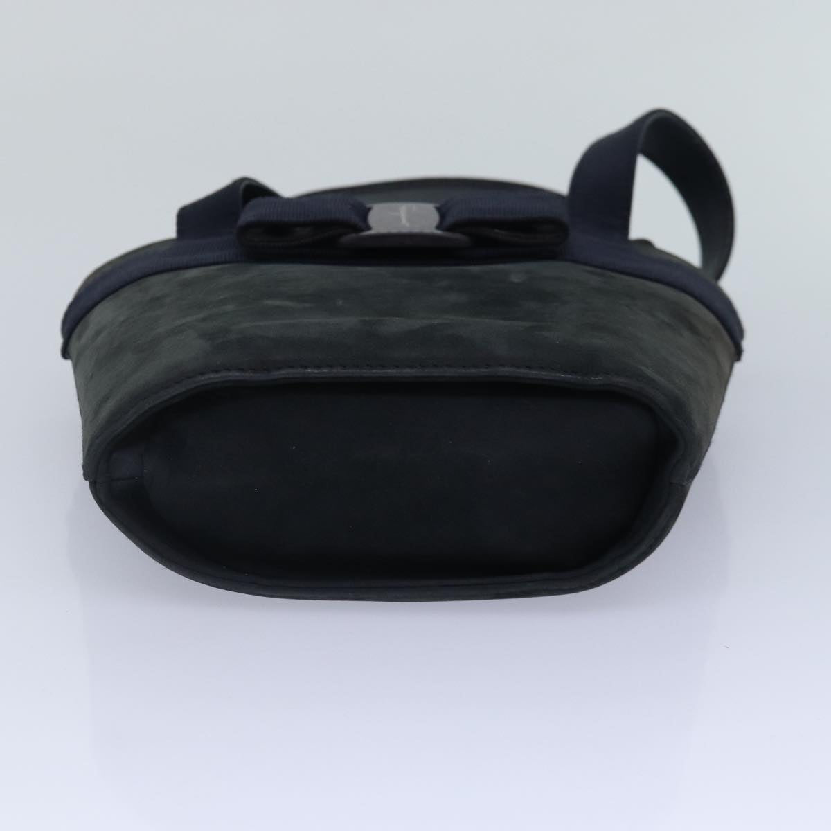Salvatore Ferragamo Vara Navy Suede Handbag (Pre-Owned)