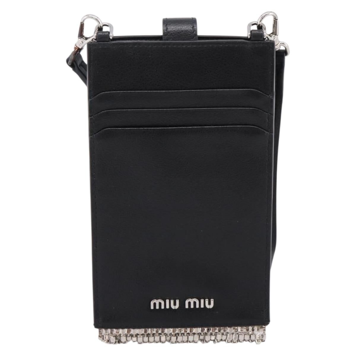 Miu Miu Shoulder Leather Black Leather Shoulder Bag Bag (Pre-Owned)