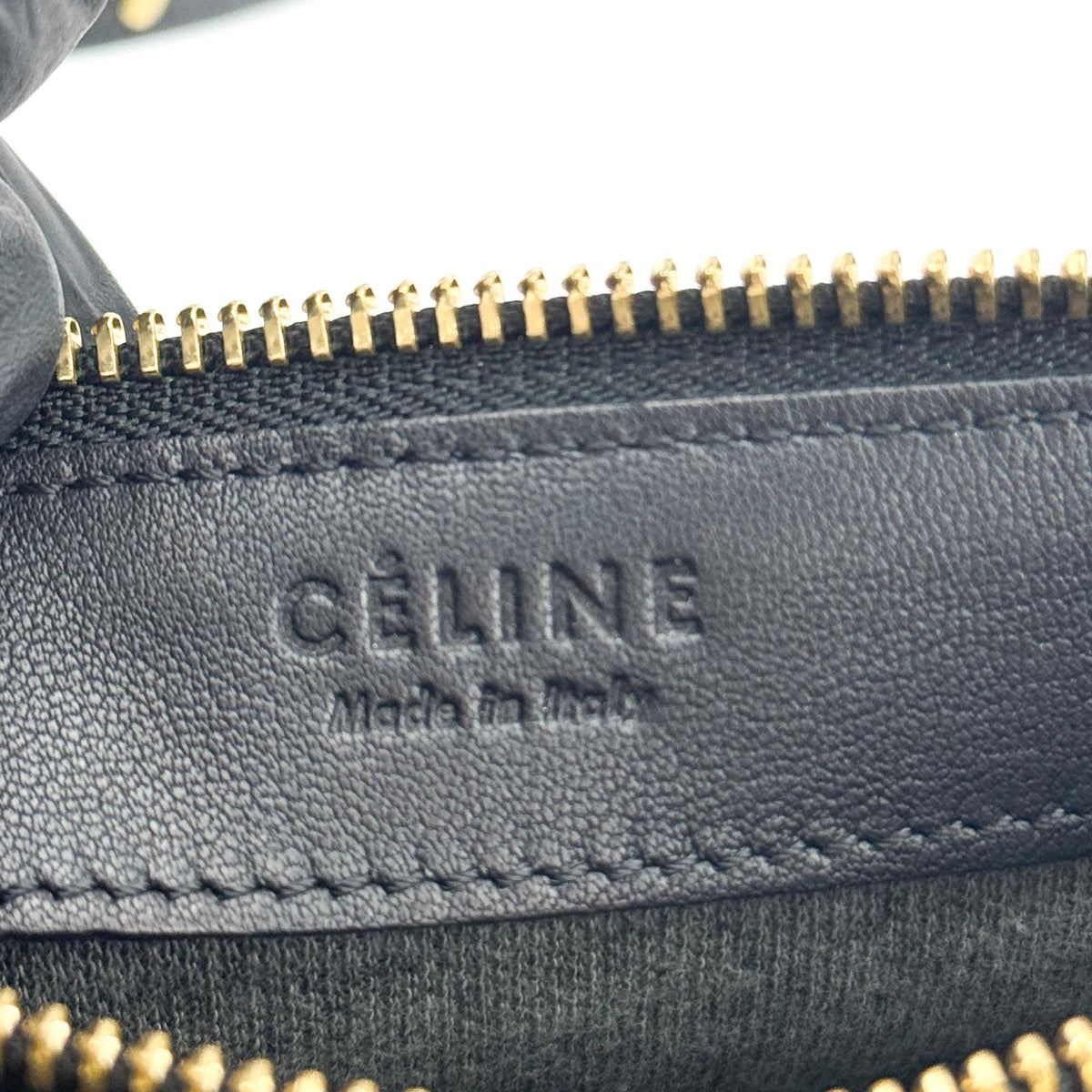 Celine Trio Zip Clutch Leather Black Leather Clutche & Pouche Bag (Pre-Owned)