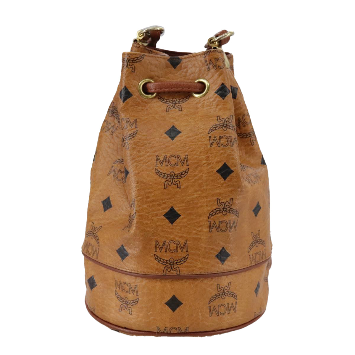 MCM Visetos Brown Canvas Shoulder Bag (Pre-Owned)