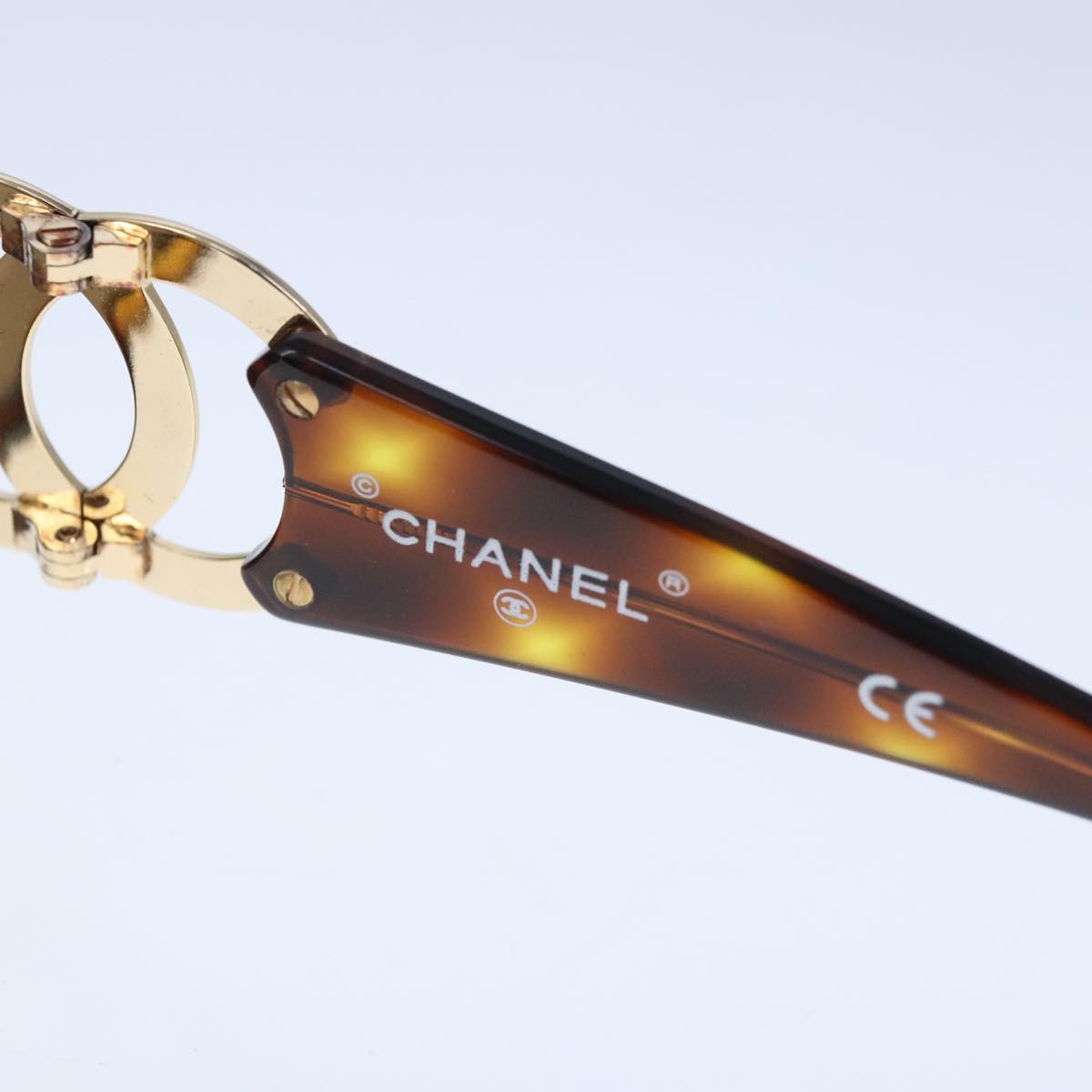 Chanel Coco Mark Brown Plastic Glasses  (Pre-Owned)