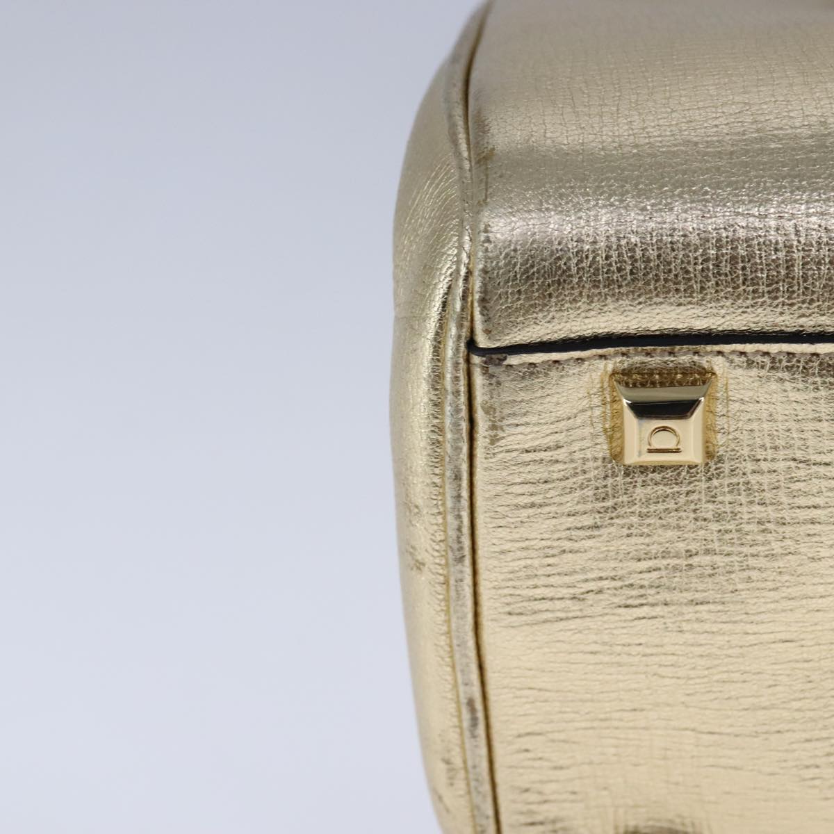 Salvatore Ferragamo Gancini Gold Leather Handbag (Pre-Owned)