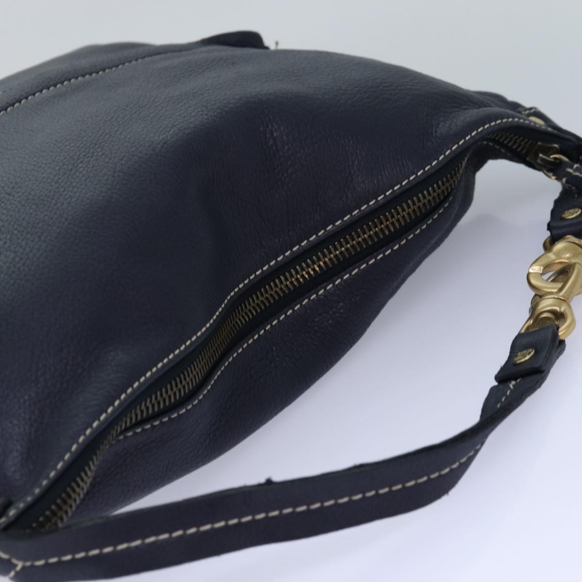 Céline Hobo Navy Leather Shoulder Bag (Pre-Owned)