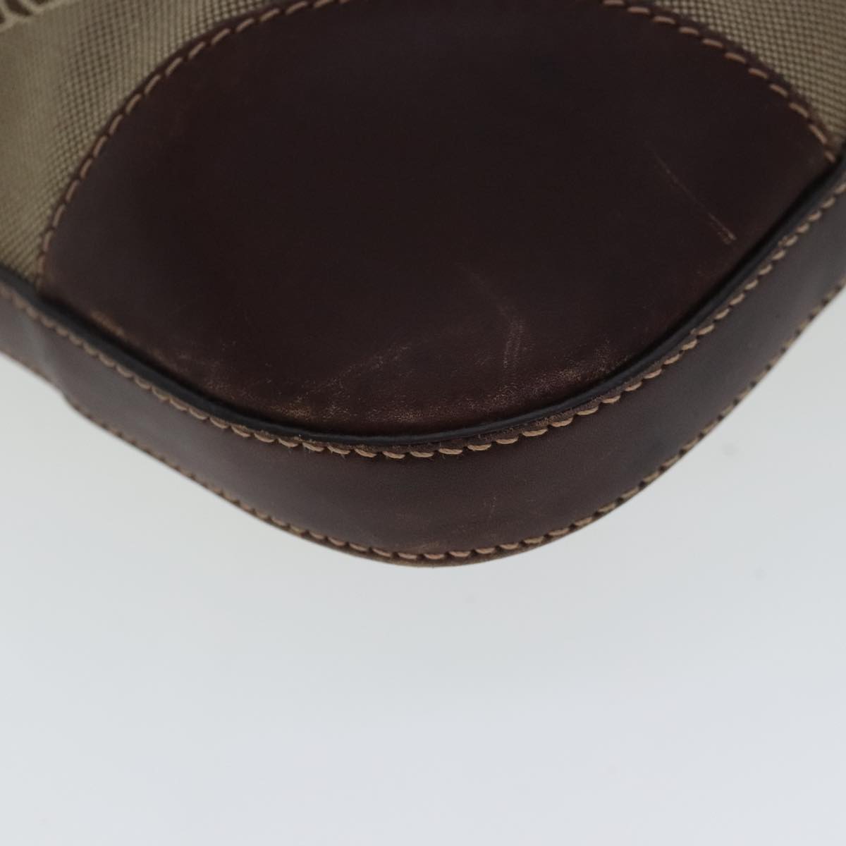 Prada Canapa Beige Canvas Shoulder Bag (Pre-Owned)