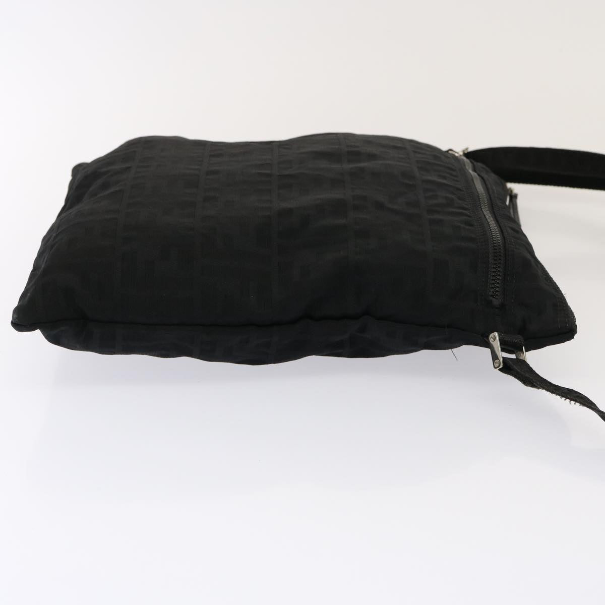 Fendi Zucca Black Canvas Shoulder Bag (Pre-Owned)