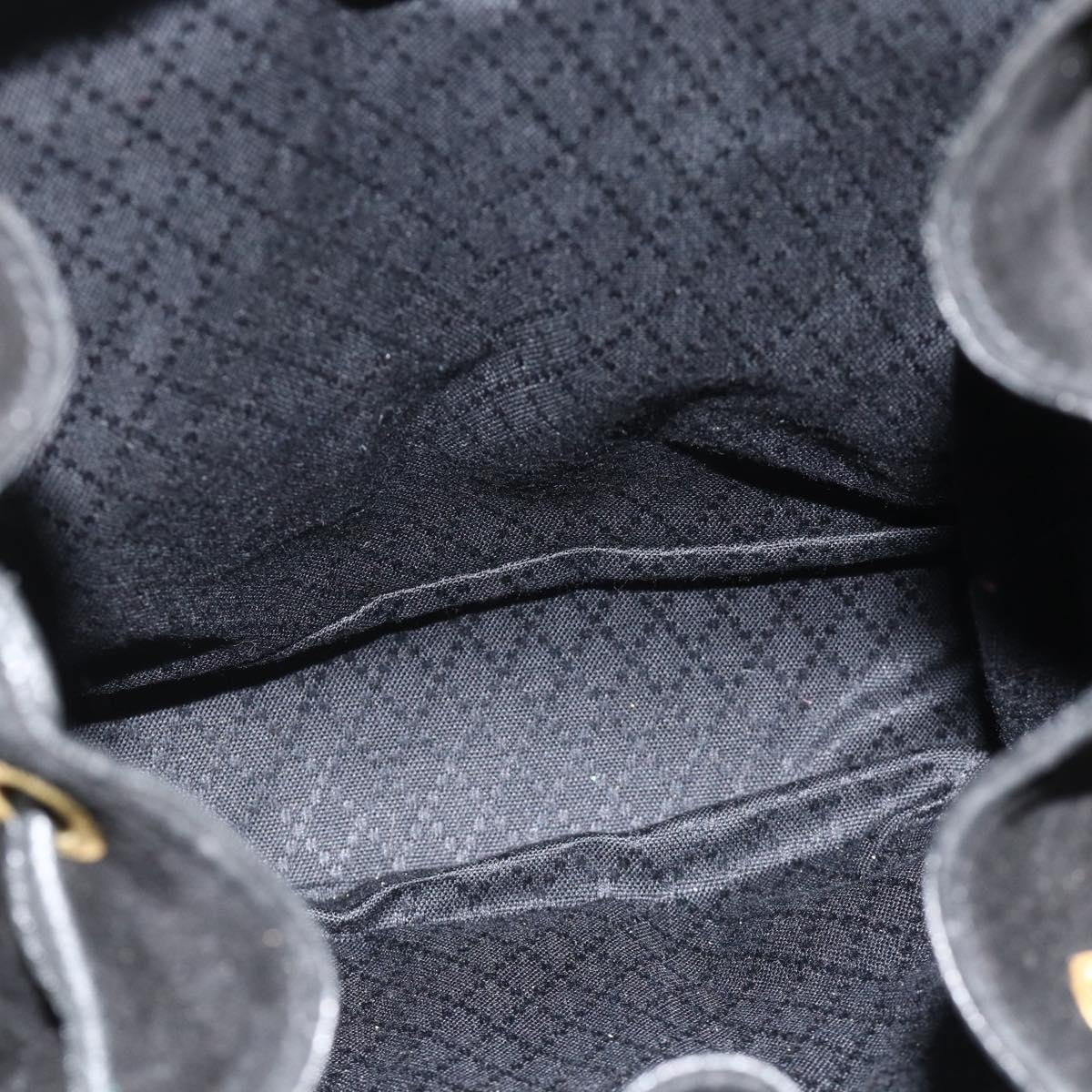 Gucci Vintage Bamboo Suede Black Suede Backpack Bag (Pre-Owned)