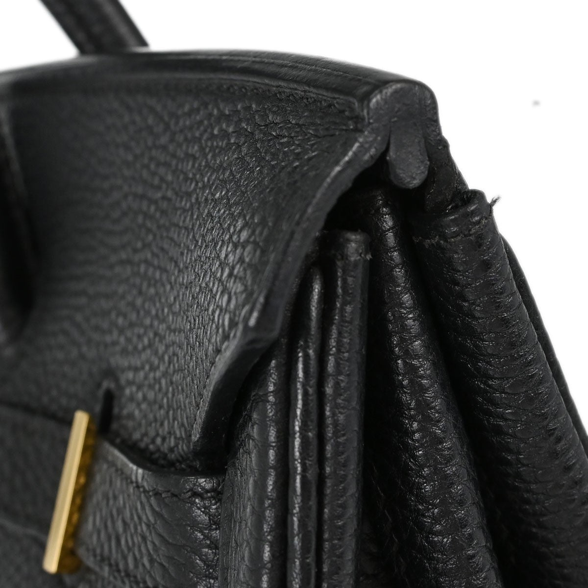 Hermes Birkin Black Togo With Gold Hardware Black Leather Handbag (Pre-Owned)