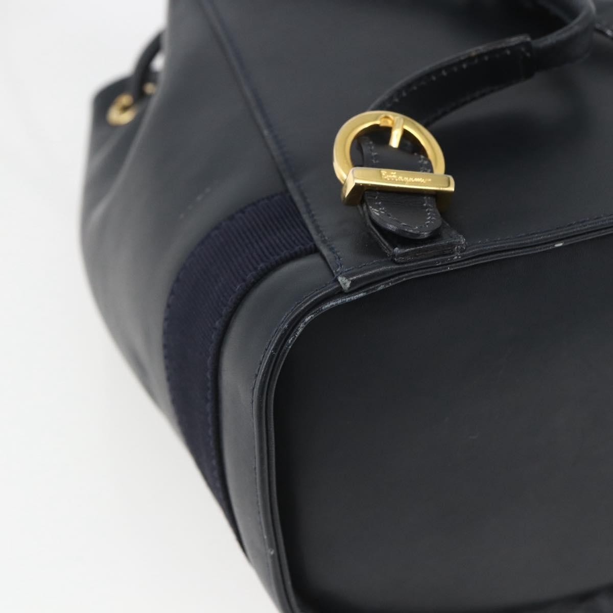 Salvatore Ferragamo Vala Leather Navy Leather Backpack Bag (Pre-Owned)