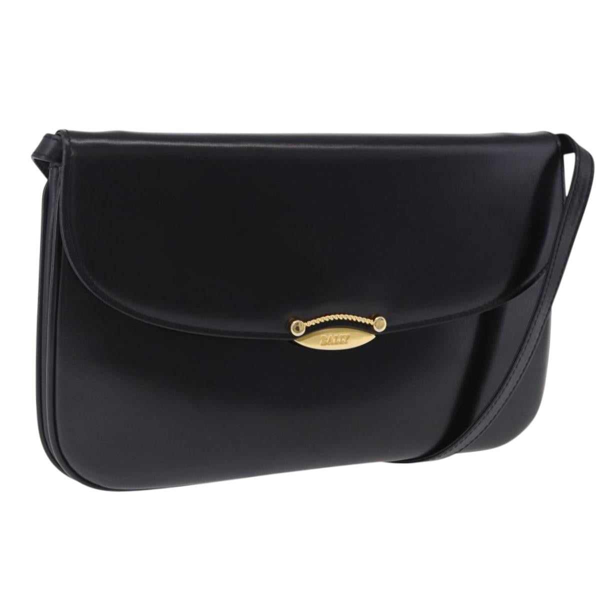 Bally Vintage Leather Black Leather Shoulder Bag Bag (Pre-Owned)