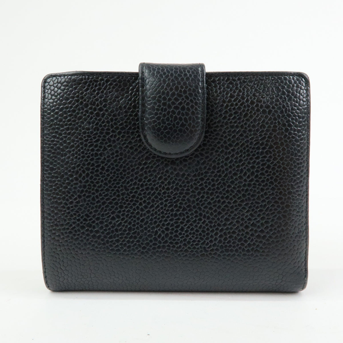 Chanel Vintage Timeless Bifold Caviar Black Leather Wallets Accessory (Pre-Owned)