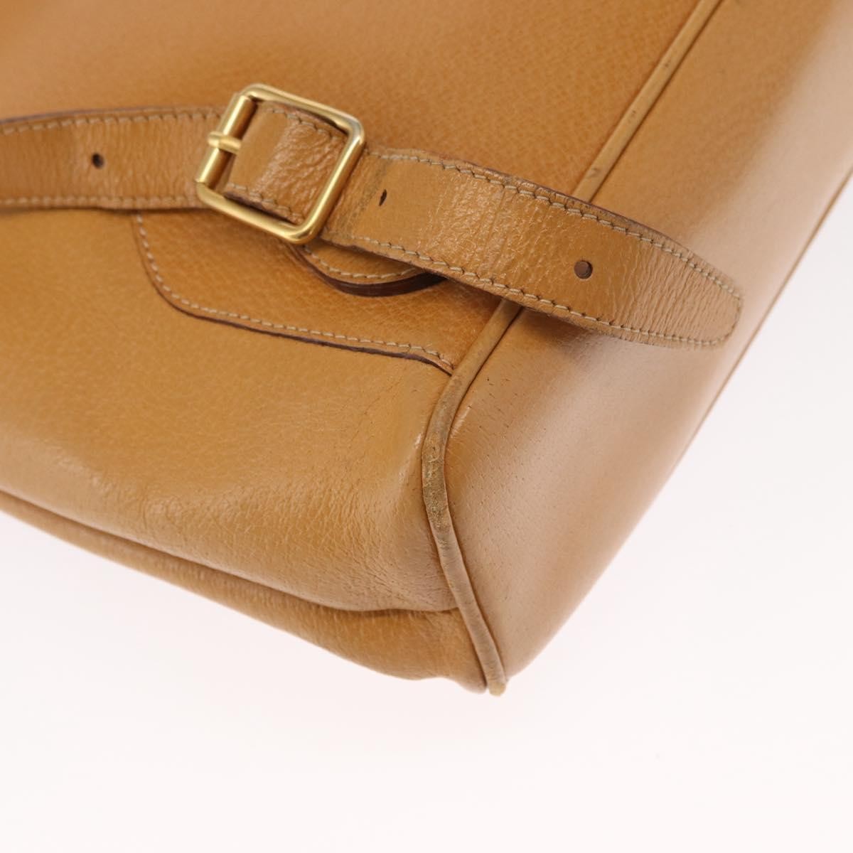 Gucci Vintage Bamboo Leather Brown Leather Backpack Bag (Pre-Owned)