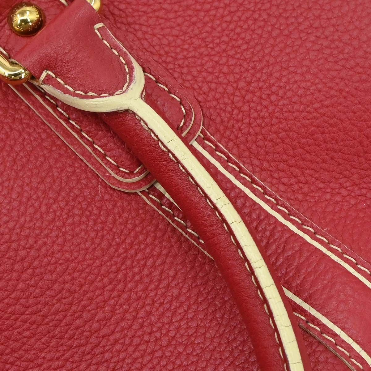 Louis Vuitton Carryall Leather Red Leather Travel Bag Bag (Pre-Owned)