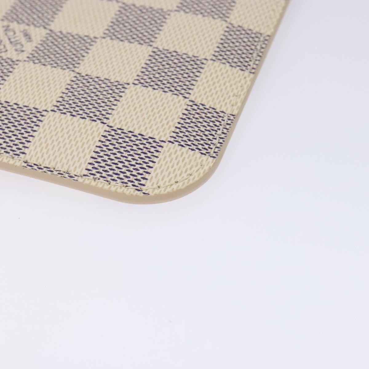 Louis Vuitton Neverfull Pochette Damier Ebene White Canvas Bag (Pre-Owned)