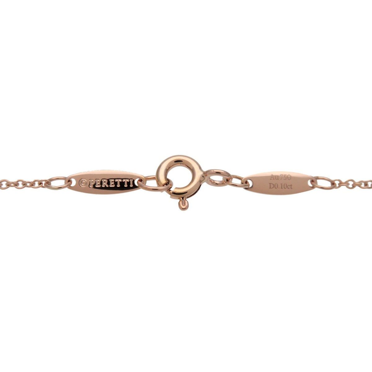 Tiffany & Co. Elsa Peretti Diamonds By The Yard Pendant 18K Rose Gold With Diamond Gold Rose_Gold Necklace Jewelry (Pre-Owned)