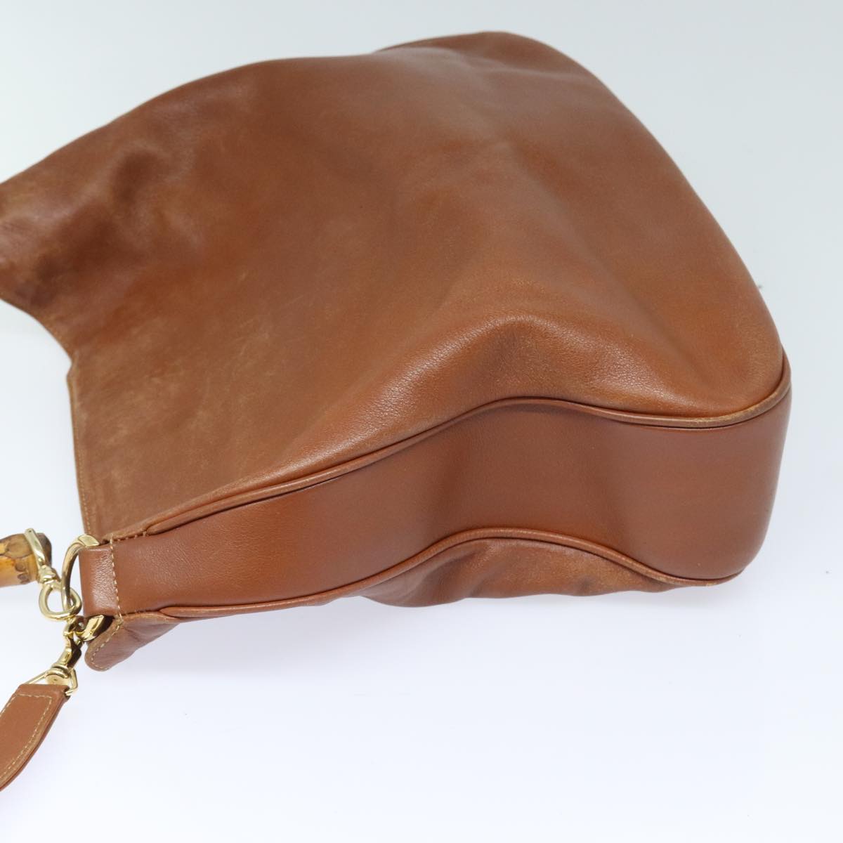 Gucci Bamboo Brown Leather Shoulder Bag (Pre-Owned)