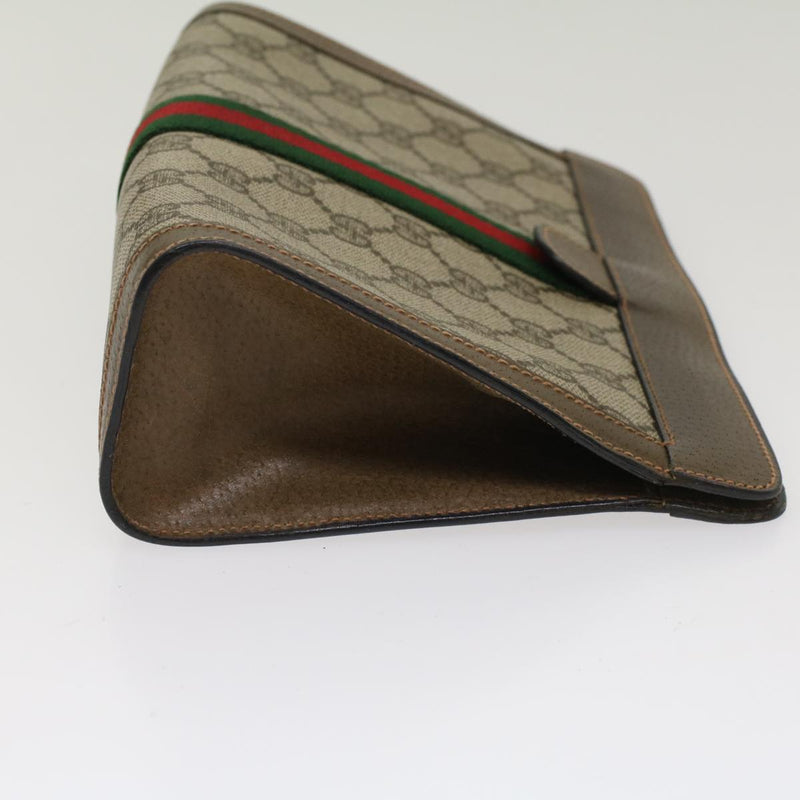 Gucci Shima Line Beige Canvas Clutch Bag (Pre-Owned)