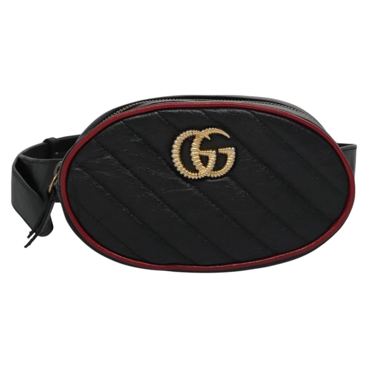 Gucci Marmont Black Leather Clutch Bag (Pre-Owned)