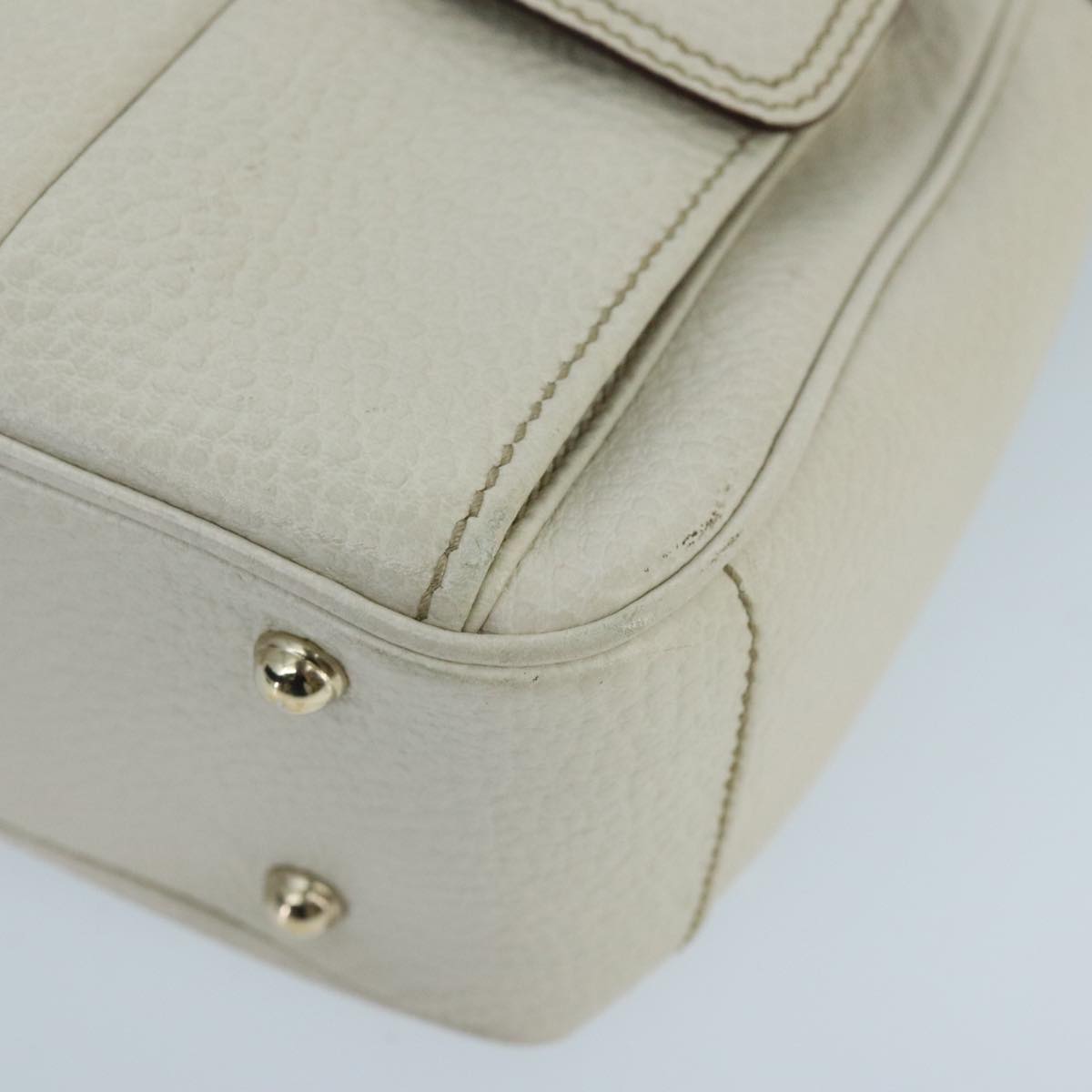 Gucci Bamboo White Leather Handbag (Pre-Owned)