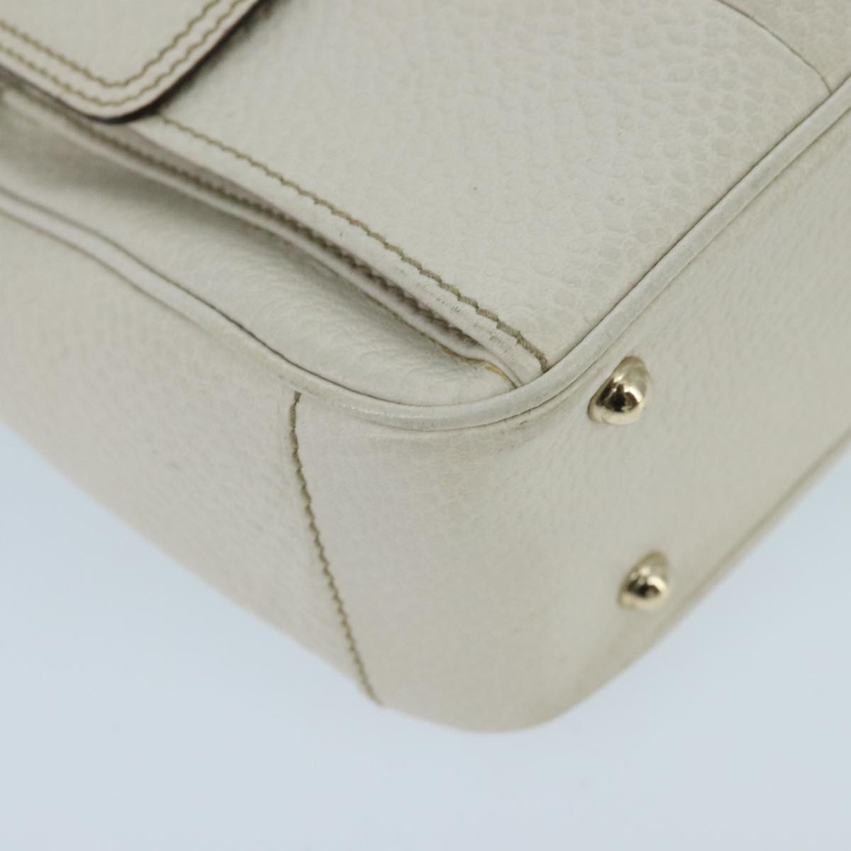 Gucci Bamboo White Leather Handbag (Pre-Owned)