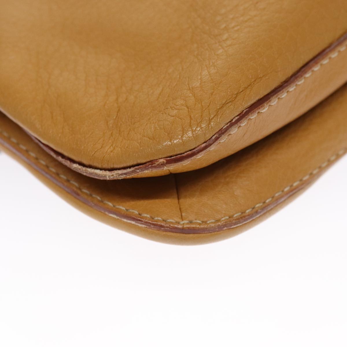 Prada Saffiano Camel Leather Shoulder Bag (Pre-Owned)