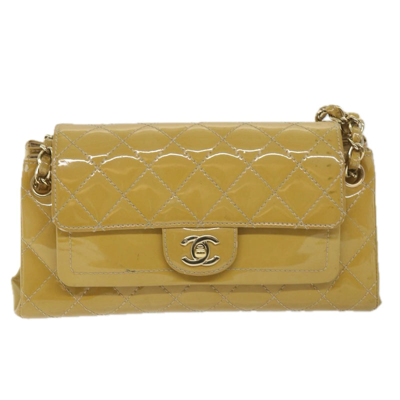 Chanel Matelassé Yellow Patent Leather Shoulder Bag (Pre-Owned)