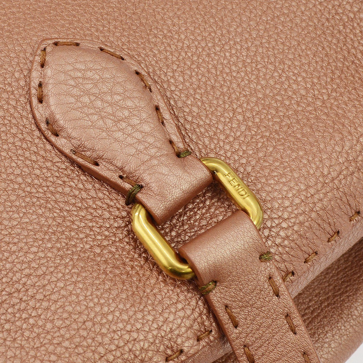 Fendi Selleria Handle Leather Pink Leather Handbag (Pre-Owned)