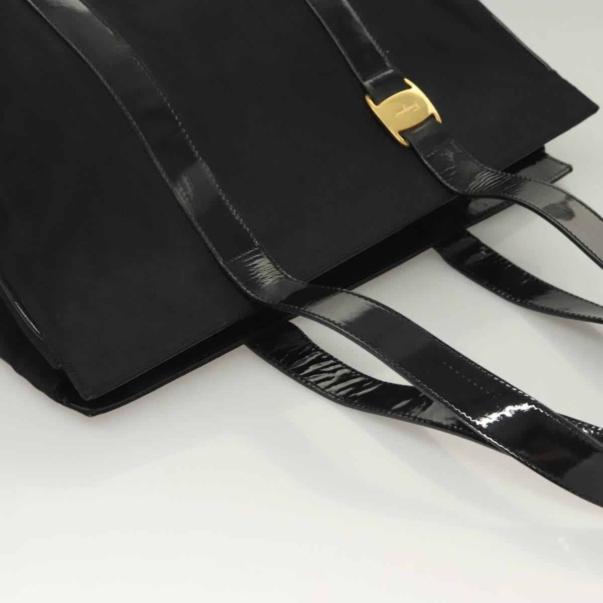 Salvatore Ferragamo Vala Tote Nylon Black Nylon Tote Bag Bag (Pre-Owned)
