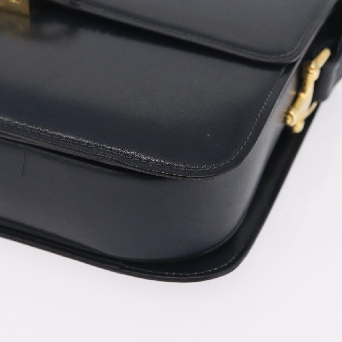 Celine Shoulder Leather Navy Leather Shoulder Bag Bag (Pre-Owned)