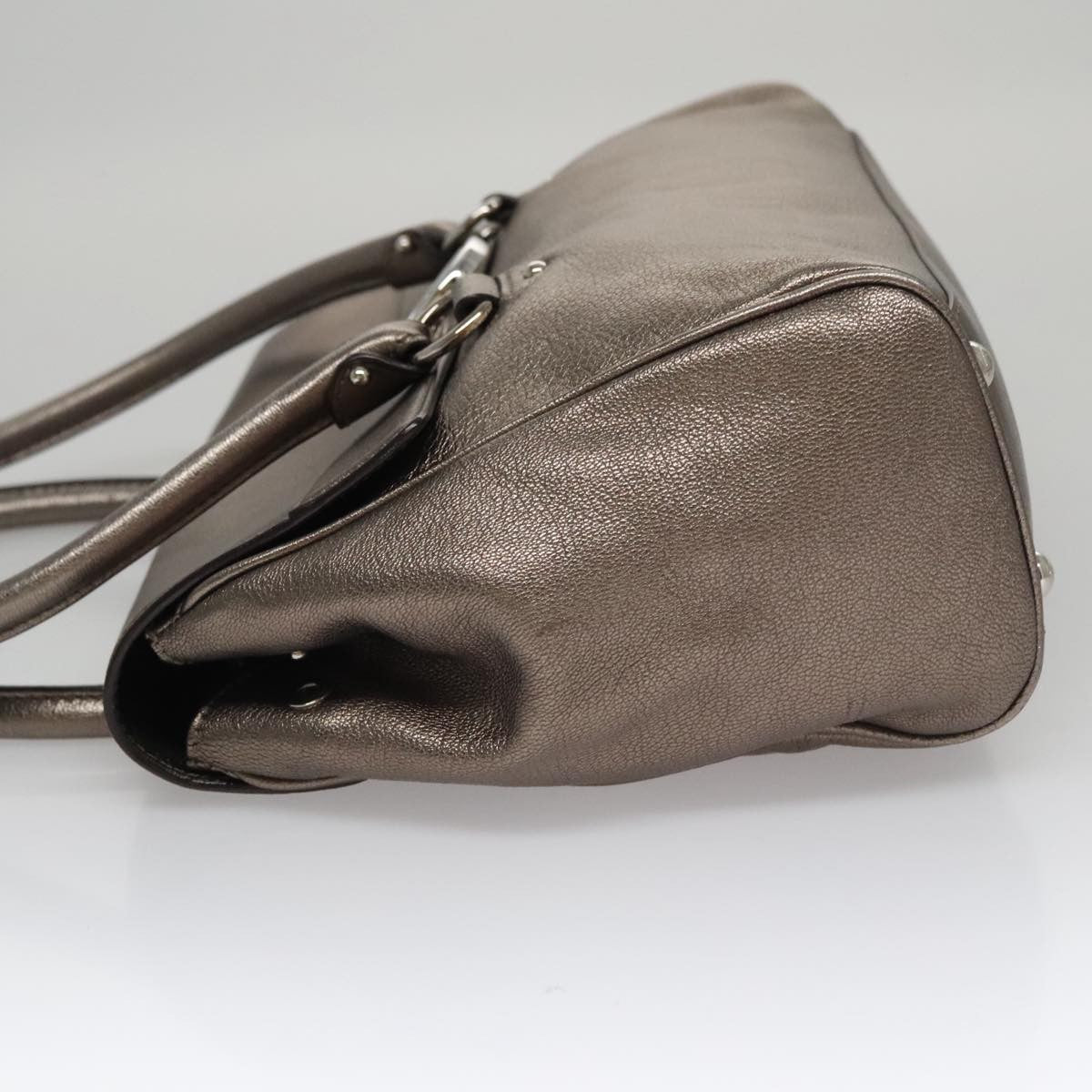 Salvatore Ferragamo Sofia Satchel Leather Silver Leather Handbag (Pre-Owned)