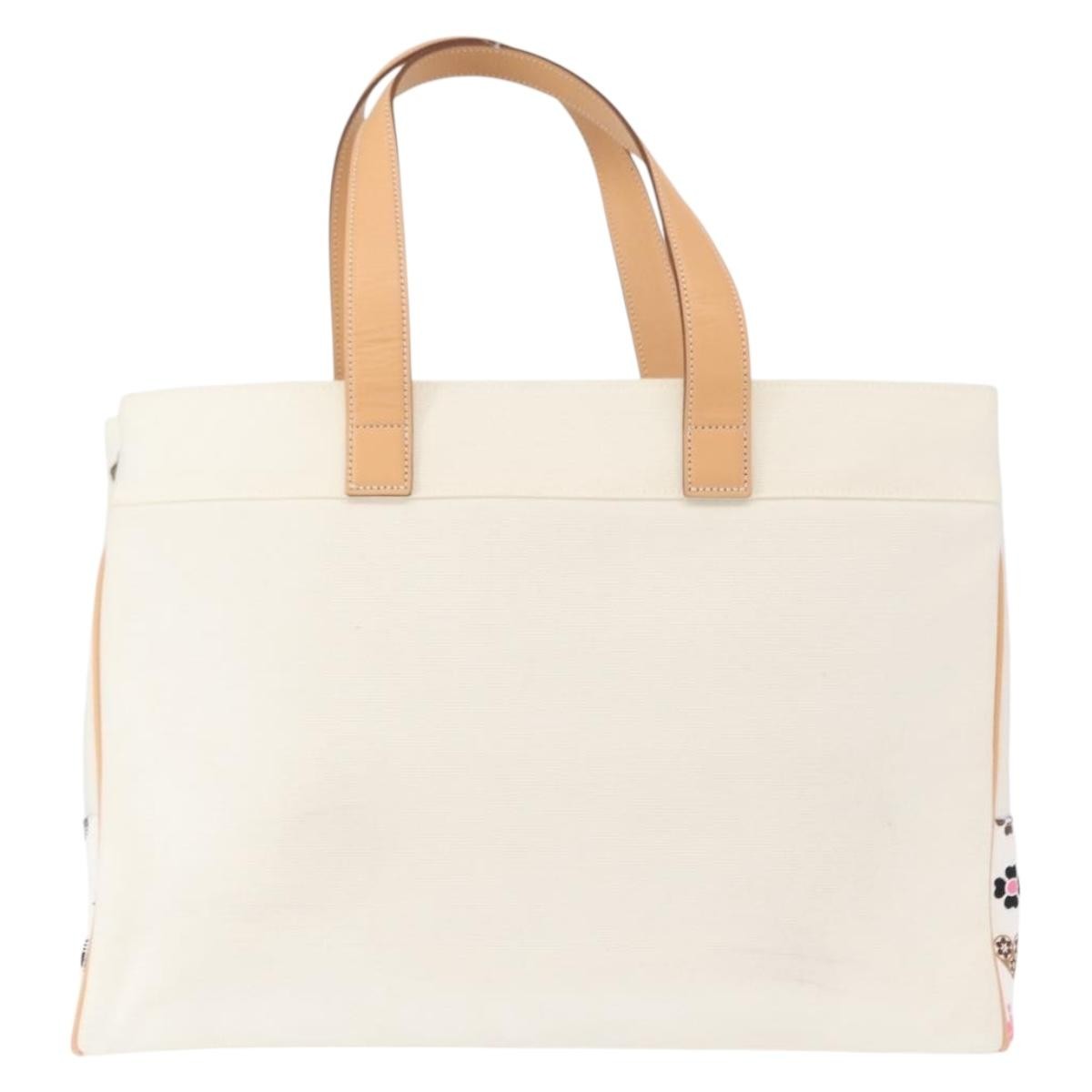Burberry Black Label Canvas White Canvas Tote Bag Bag (Pre-Owned)