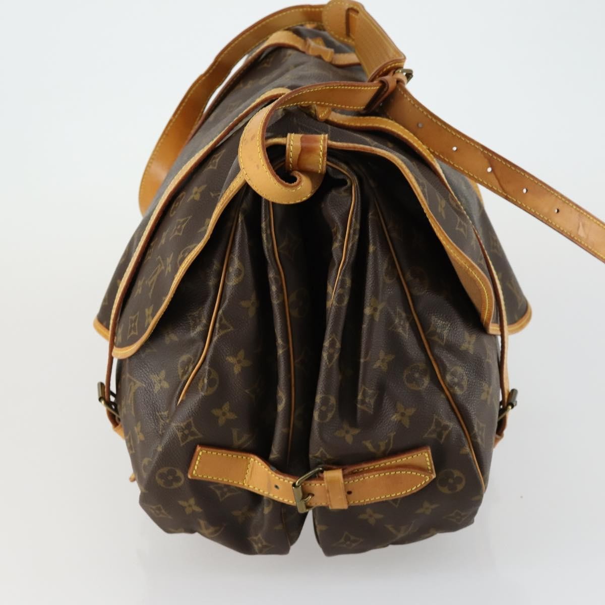 Louis Vuitton Saumur Monogram Canvas Brown Canvas Shoulder Bag Bag (Pre-Owned)