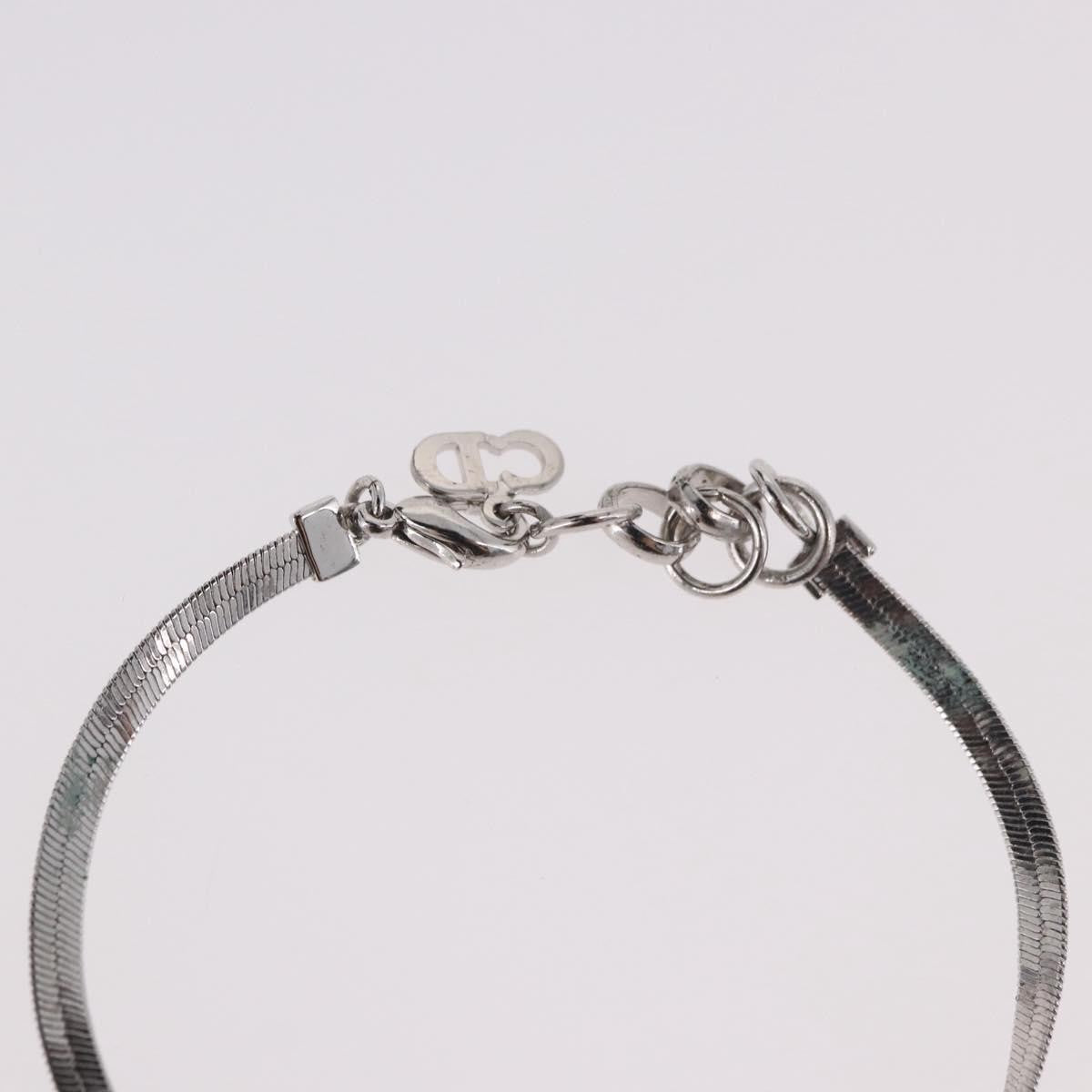 Christian Dior Vintage Ribbon Bow Snake Chain Metal Silver Metal Bracelet Jewelry (Pre-Owned)