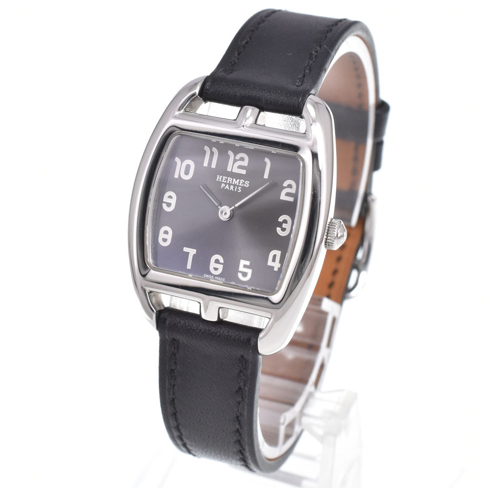 Hermes Cape Cod Quartz Stainless Steel And Leather Watch (Pre-Owned)