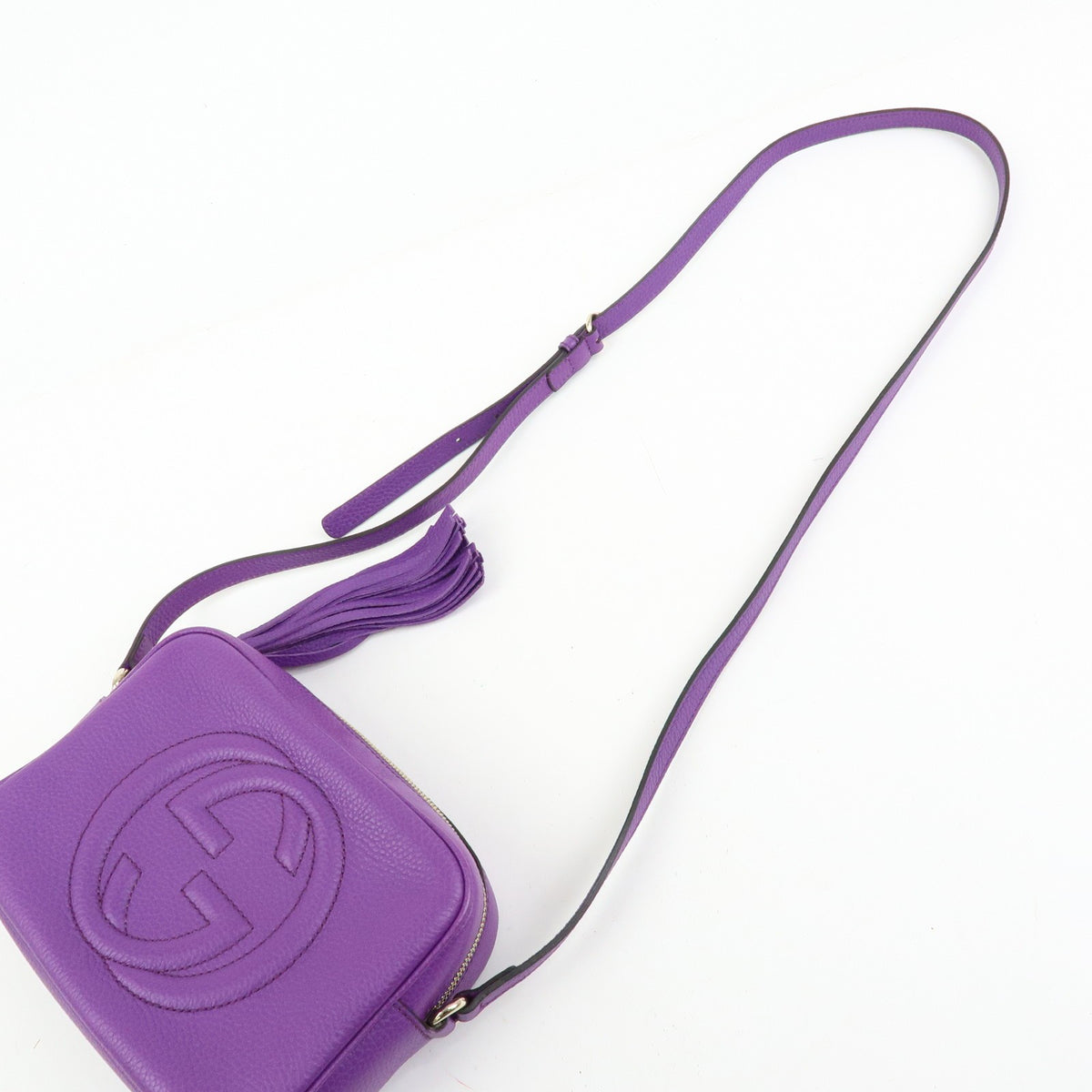 Gucci Soho Disco Leather Purple Leather Crossbody Bag Bag (Pre-Owned)