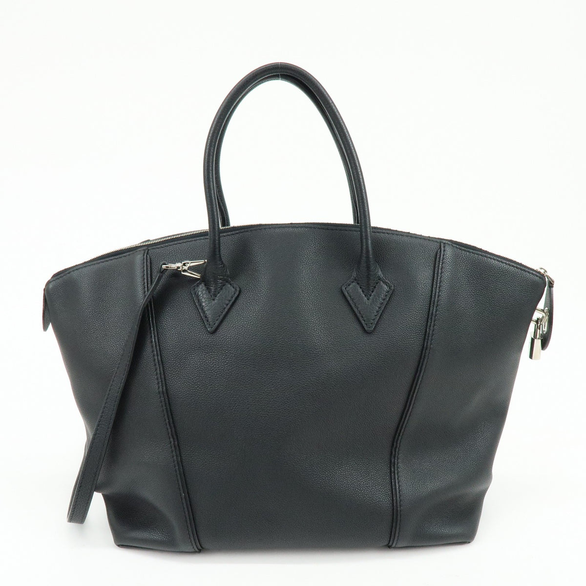 Louis Vuitton Soft Lockit Leather Black Leather Handbag (Pre-Owned)