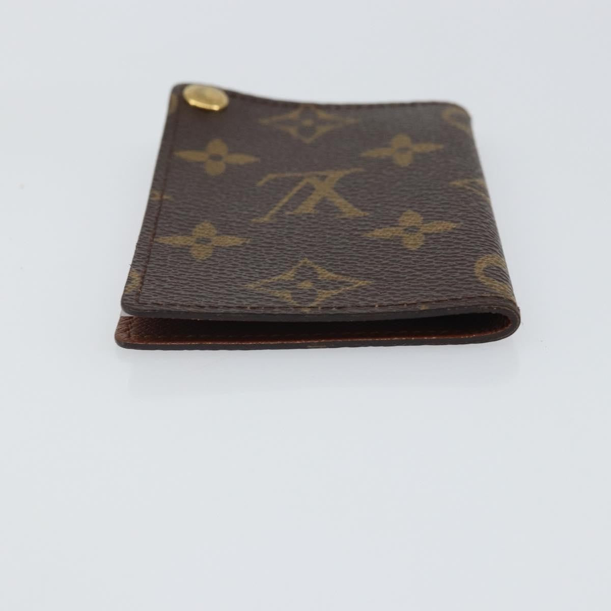 Louis Vuitton Porte Cartes Pression Card Case Monogram Canvas Brown Canvas Card Holders Accessory (Pre-Owned)