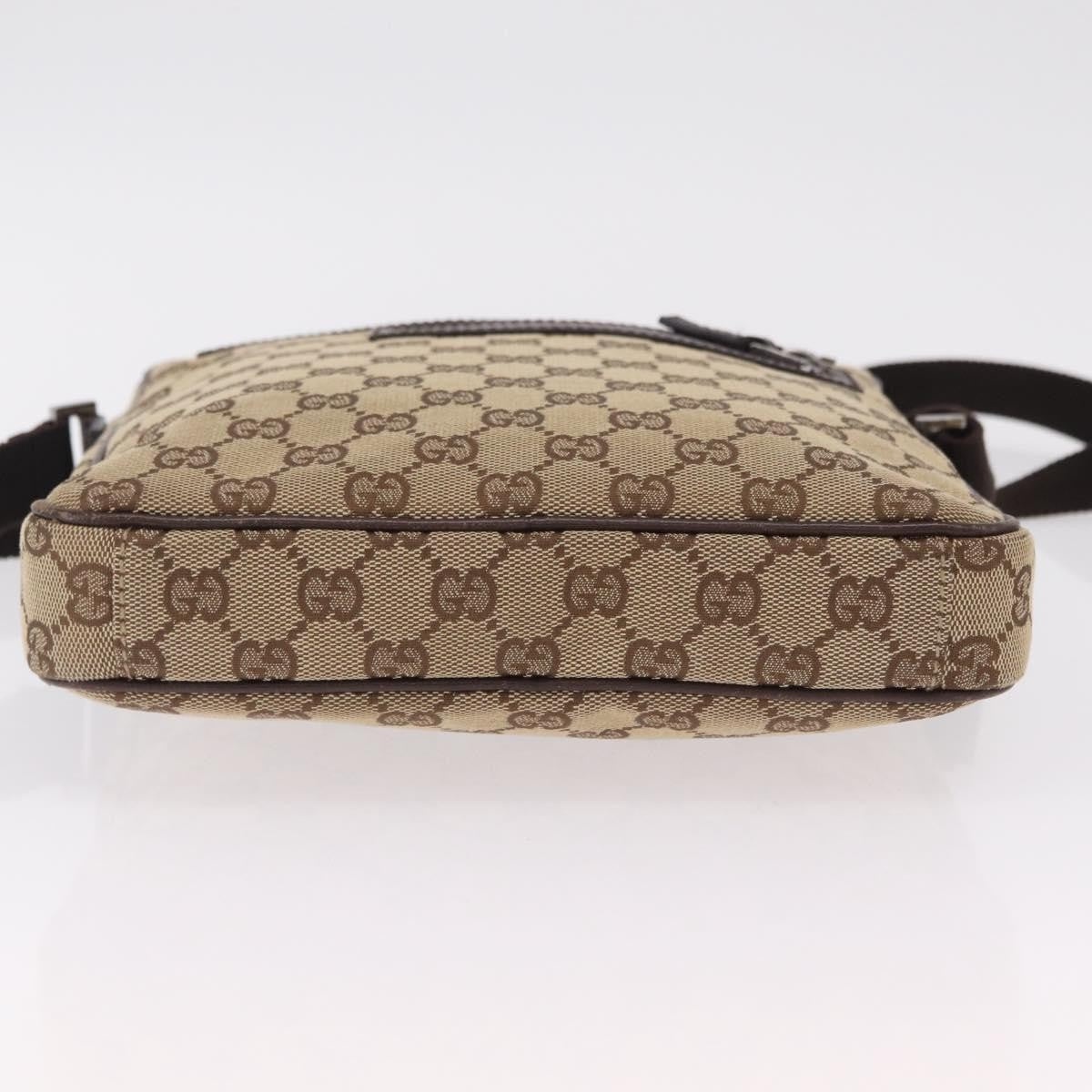 Gucci Front Zip Messenger Gg Coated Canvas Beige Canvas Crossbody Bag Bag (Pre-Owned)