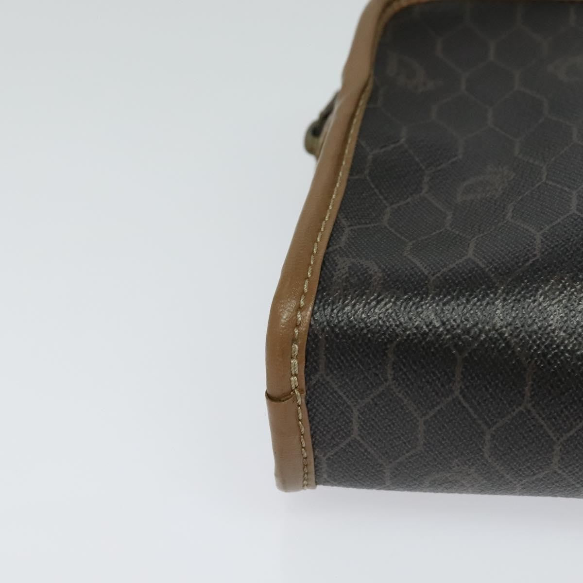 Christian Dior Vintage Honeycomb Zip Canvas And Leather Black Canvas Clutche & Pouche Bag (Pre-Owned)