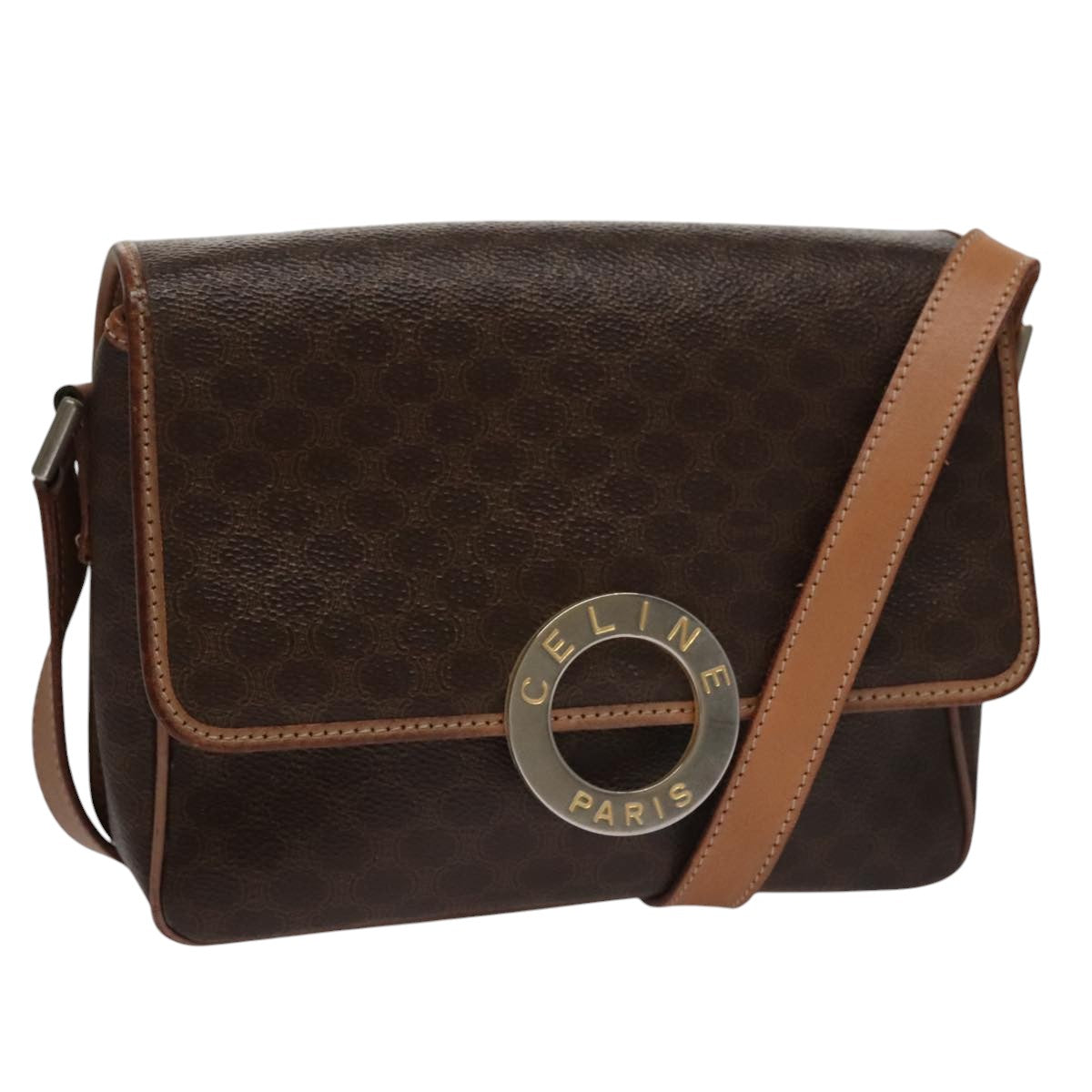 Céline Macadam Brown Canvas Shoulder Bag (Pre-Owned)