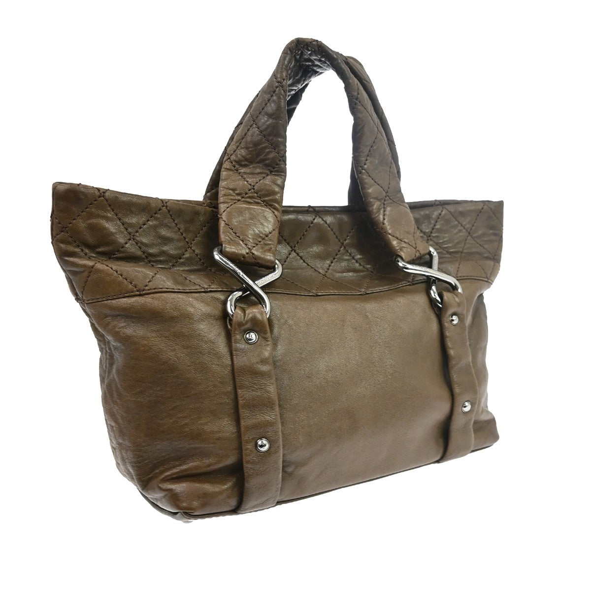 Chanel 8 Knots Lambskin Brown Leather Tote Bag Bag (Pre-Owned)