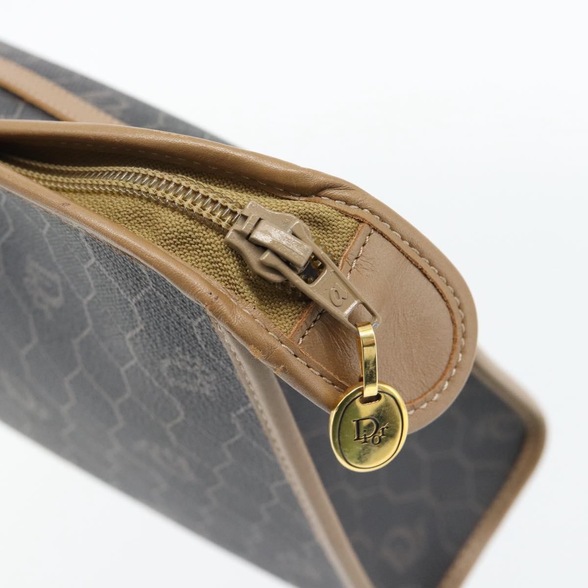 Christian Dior Vintage Honeycomb Clutch Canvas Black Canvas Clutche & Pouche Bag (Pre-Owned)